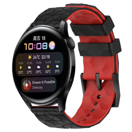 22mm Football Pattern Two-Color Silicone Watch Band, For Huawei Watch 3, For Huawei Watch 3 Pro