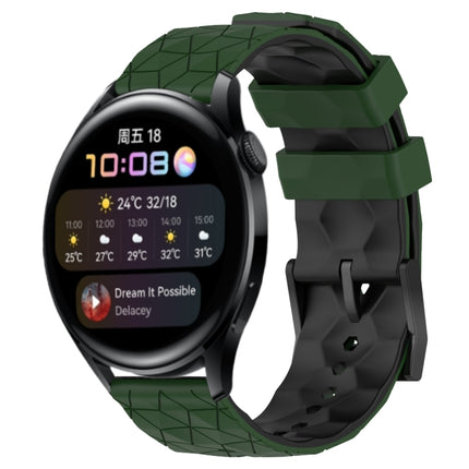 22mm Football Pattern Two-Color Silicone Watch Band, For Huawei Watch 3, For Huawei Watch 3 Pro