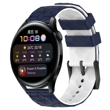 22mm Football Pattern Two-Color Silicone Watch Band, For Huawei Watch 3, For Huawei Watch 3 Pro