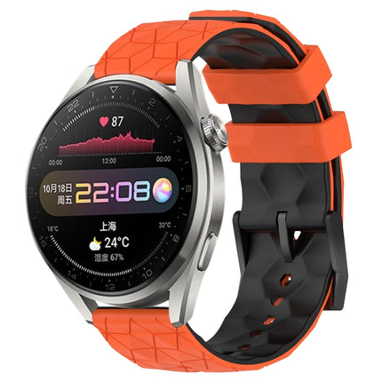 22mm Football Pattern Two-Color Silicone Watch Band, For Huawei Watch 3, For Huawei Watch 3 Pro