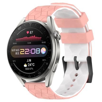 22mm Football Pattern Two-Color Silicone Watch Band, For Huawei Watch 3, For Huawei Watch 3 Pro