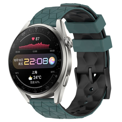 22mm Football Pattern Two-Color Silicone Watch Band, For Huawei Watch 3, For Huawei Watch 3 Pro