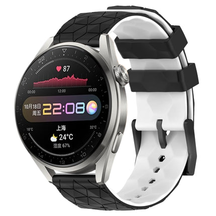 22mm Football Pattern Two-Color Silicone Watch Band, For Huawei Watch 3, For Huawei Watch 3 Pro