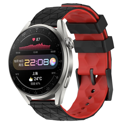22mm Football Pattern Two-Color Silicone Watch Band, For Huawei Watch 3, For Huawei Watch 3 Pro