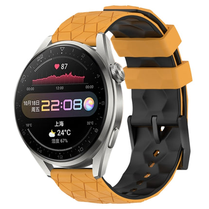 22mm Football Pattern Two-Color Silicone Watch Band, For Huawei Watch 3, For Huawei Watch 3 Pro