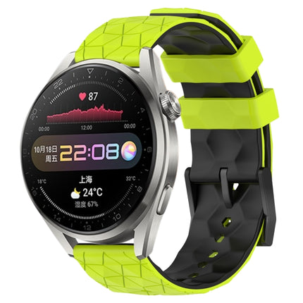 22mm Football Pattern Two-Color Silicone Watch Band, For Huawei Watch 3, For Huawei Watch 3 Pro