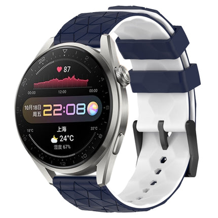 22mm Football Pattern Two-Color Silicone Watch Band, For Huawei Watch 3, For Huawei Watch 3 Pro