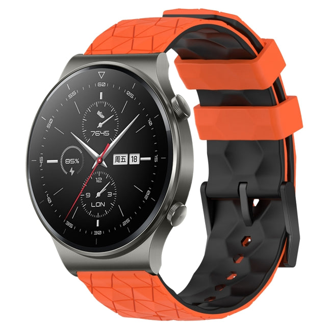 22mm Football Pattern Two-Color Silicone Watch Band, For Huawei GT2 Pro, For Huawei Watch GT 2E