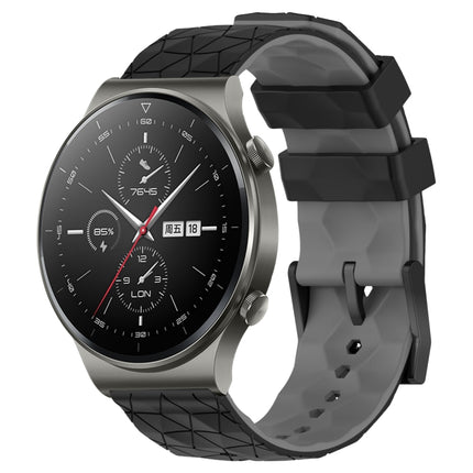 22mm Football Pattern Two-Color Silicone Watch Band, For Huawei GT2 Pro, For Huawei Watch GT 2E