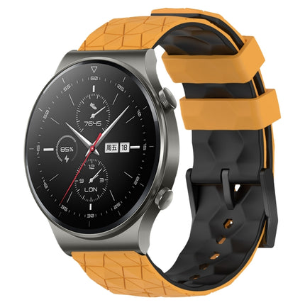 22mm Football Pattern Two-Color Silicone Watch Band, For Huawei GT2 Pro, For Huawei Watch GT 2E