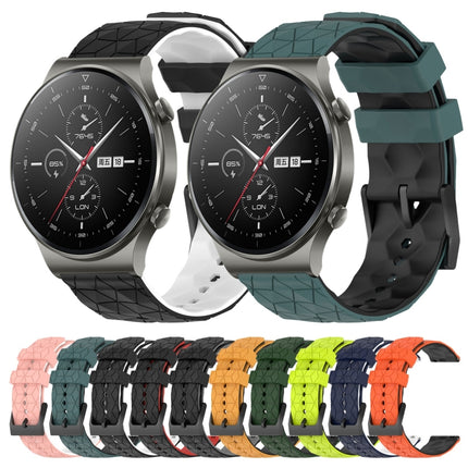 22mm Football Pattern Two-Color Silicone Watch Band, For Huawei GT2 Pro, For Huawei Watch GT 2E