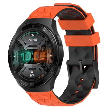 22mm Football Pattern Two-Color Silicone Watch Band, For Huawei GT2 Pro, For Huawei Watch GT 2E