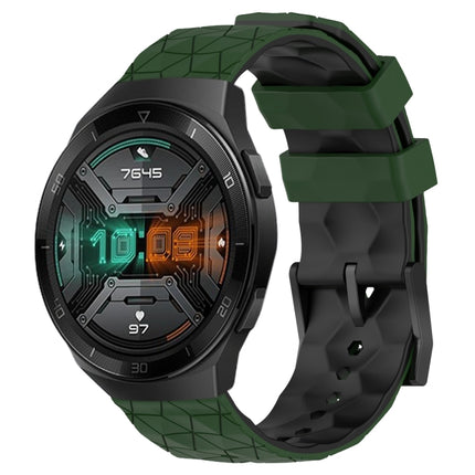 22mm Football Pattern Two-Color Silicone Watch Band, For Huawei GT2 Pro, For Huawei Watch GT 2E