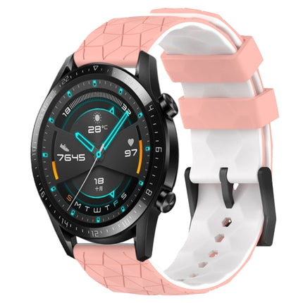22mm Football Pattern Two-Color Silicone Watch Band, For Huawei GT2 46mm, For Honor Watch GS 3