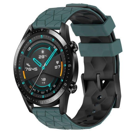 22mm Football Pattern Two-Color Silicone Watch Band, For Huawei GT2 46mm, For Honor Watch GS 3