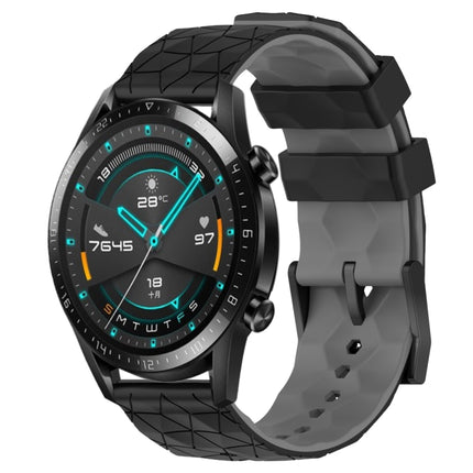 22mm Football Pattern Two-Color Silicone Watch Band, For Huawei GT2 46mm, For Honor Watch GS 3