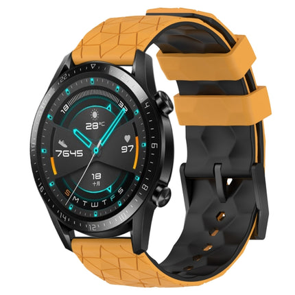 22mm Football Pattern Two-Color Silicone Watch Band, For Huawei GT2 46mm, For Honor Watch GS 3
