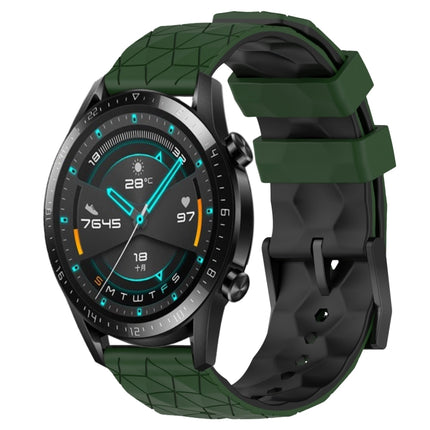 22mm Football Pattern Two-Color Silicone Watch Band, For Huawei GT2 46mm, For Honor Watch GS 3
