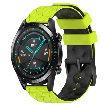 22mm Football Pattern Two-Color Silicone Watch Band, For Huawei GT2 46mm, For Honor Watch GS 3