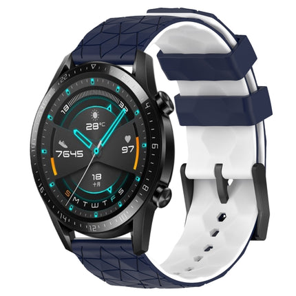 22mm Football Pattern Two-Color Silicone Watch Band, For Huawei GT2 46mm, For Honor Watch GS 3