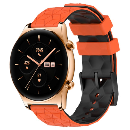 22mm Football Pattern Two-Color Silicone Watch Band, For Huawei GT2 46mm, For Honor Watch GS 3