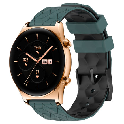 22mm Football Pattern Two-Color Silicone Watch Band, For Huawei GT2 46mm, For Honor Watch GS 3