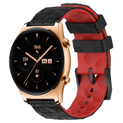22mm Football Pattern Two-Color Silicone Watch Band, For Huawei GT2 46mm, For Honor Watch GS 3