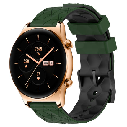 22mm Football Pattern Two-Color Silicone Watch Band, For Huawei GT2 46mm, For Honor Watch GS 3