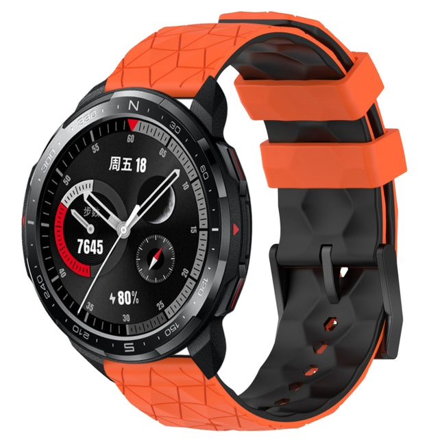 22mm Football Pattern Two-Color Silicone Watch Band, For Honor Watch GS Pro, For Honor Magic Watch 2 46mm