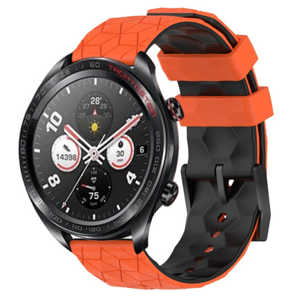 22mm Football Pattern Two-Color Silicone Watch Band, For Honor Watch Dream