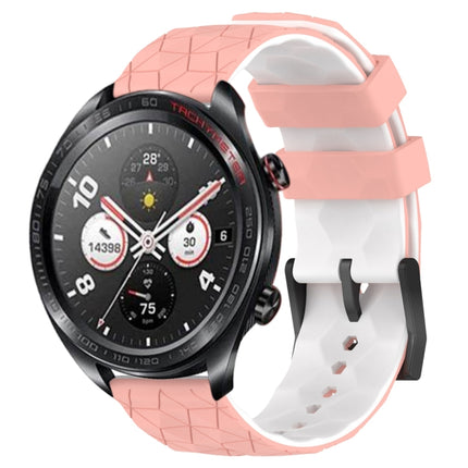 22mm Football Pattern Two-Color Silicone Watch Band, For Honor Watch Dream