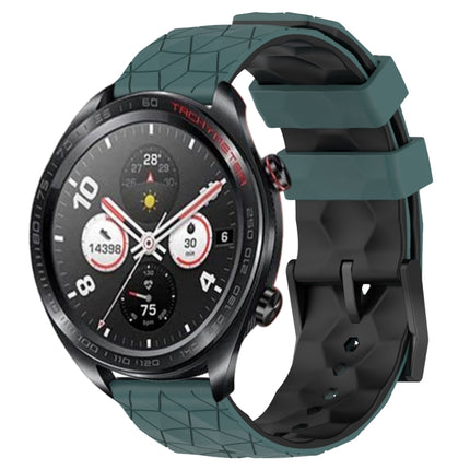 22mm Football Pattern Two-Color Silicone Watch Band, For Honor Watch Dream