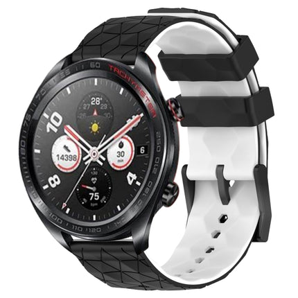 22mm Football Pattern Two-Color Silicone Watch Band, For Honor Watch Dream