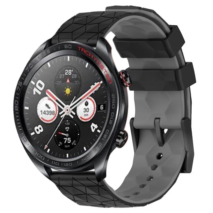 22mm Football Pattern Two-Color Silicone Watch Band, For Honor Watch Dream