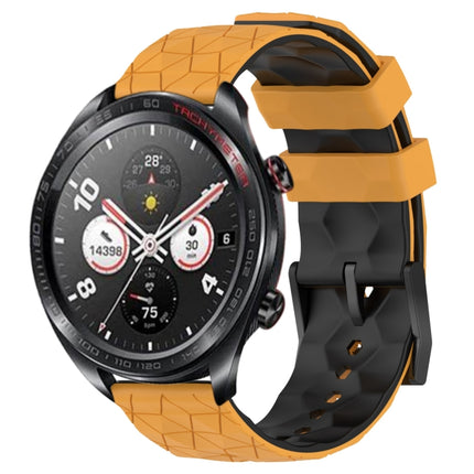 22mm Football Pattern Two-Color Silicone Watch Band, For Honor Watch Dream