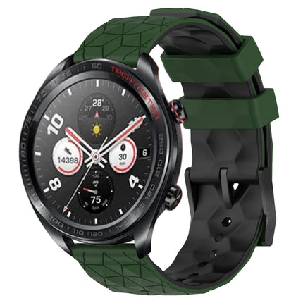 22mm Football Pattern Two-Color Silicone Watch Band, For Honor Watch Dream
