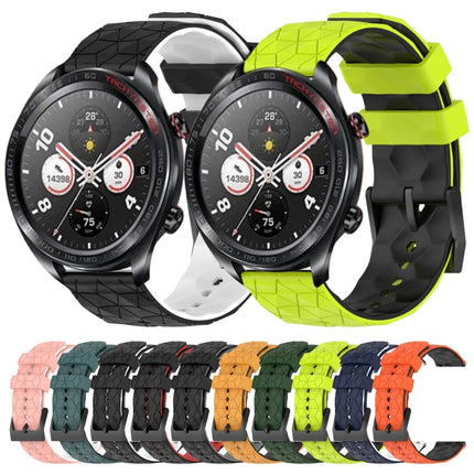 22mm Football Pattern Two-Color Silicone Watch Band, For Honor Watch Dream
