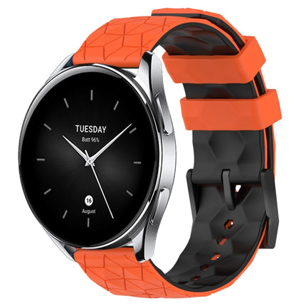 22mm Football Pattern Two-Color Silicone Watch Band, For Xiaomi MI Watch S2, For Xiaomi MI Watch S1