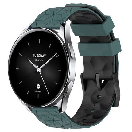 22mm Football Pattern Two-Color Silicone Watch Band, For Xiaomi MI Watch S2, For Xiaomi MI Watch S1