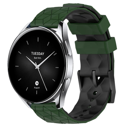 22mm Football Pattern Two-Color Silicone Watch Band, For Xiaomi MI Watch S2, For Xiaomi MI Watch S1