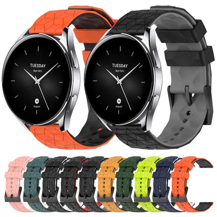 22mm Football Pattern Two-Color Silicone Watch Band, For Xiaomi MI Watch S2, For Xiaomi MI Watch S1
