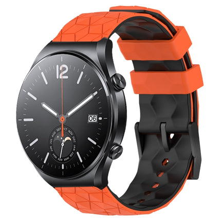 22mm Football Pattern Two-Color Silicone Watch Band, For Xiaomi MI Watch S2, For Xiaomi MI Watch S1