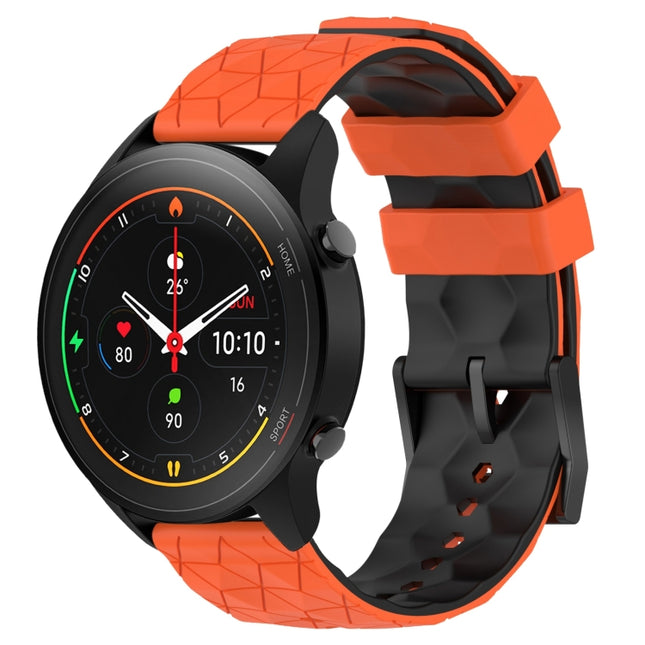 22mm Football Pattern Two-Color Silicone Watch Band, For Xiaomi MI Watch S1 Pro, For Xiaomi MI Watch Color 2