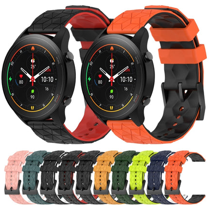 22mm Football Pattern Two-Color Silicone Watch Band, For Xiaomi MI Watch S1 Pro, For Xiaomi MI Watch Color 2
