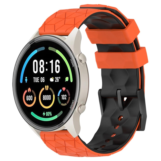 22mm Football Pattern Two-Color Silicone Watch Band, For Xiaomi MI Watch Sport, For Xiaomi MI Watch Color