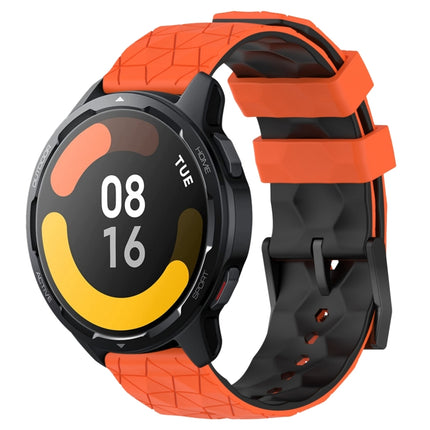 22mm Football Pattern Two-Color Silicone Watch Band, For Xiaomi MI Watch S1 Active, For Xiaomi Haylou RT2 LS10
