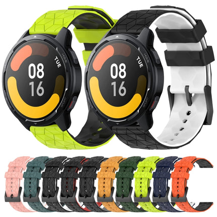 22mm Football Pattern Two-Color Silicone Watch Band, For Xiaomi MI Watch S1 Active, For Xiaomi Haylou RT2 LS10