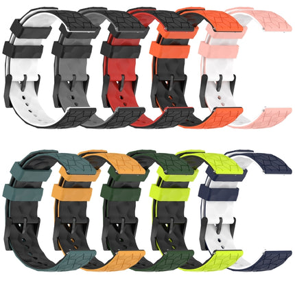 22mm Football Pattern Two-Color Silicone Watch Band, For Xiaomi MI Watch S1 Active, For Xiaomi Haylou RT2 LS10