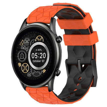 22mm Football Pattern Two-Color Silicone Watch Band, For Xiaomi MI Watch S1 Active, For Xiaomi Haylou RT2 LS10