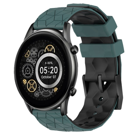 22mm Football Pattern Two-Color Silicone Watch Band, For Xiaomi MI Watch S1 Active, For Xiaomi Haylou RT2 LS10